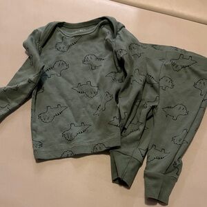 Carters Dinosaur Two Piece Set- Green 3m